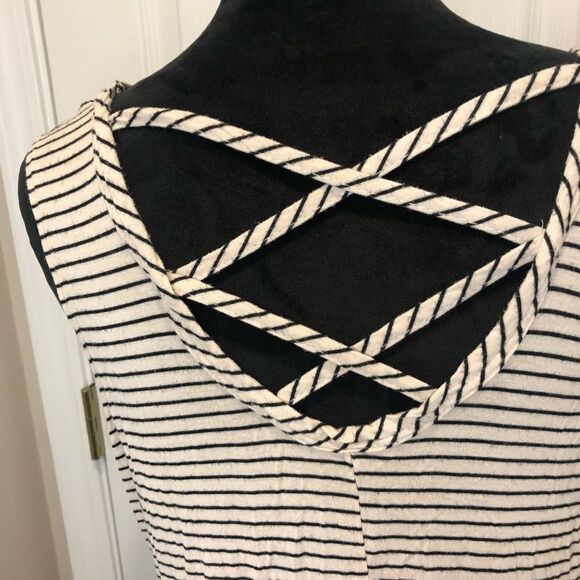 Cream and black striped tank dress size x large - Picture 6 of 8